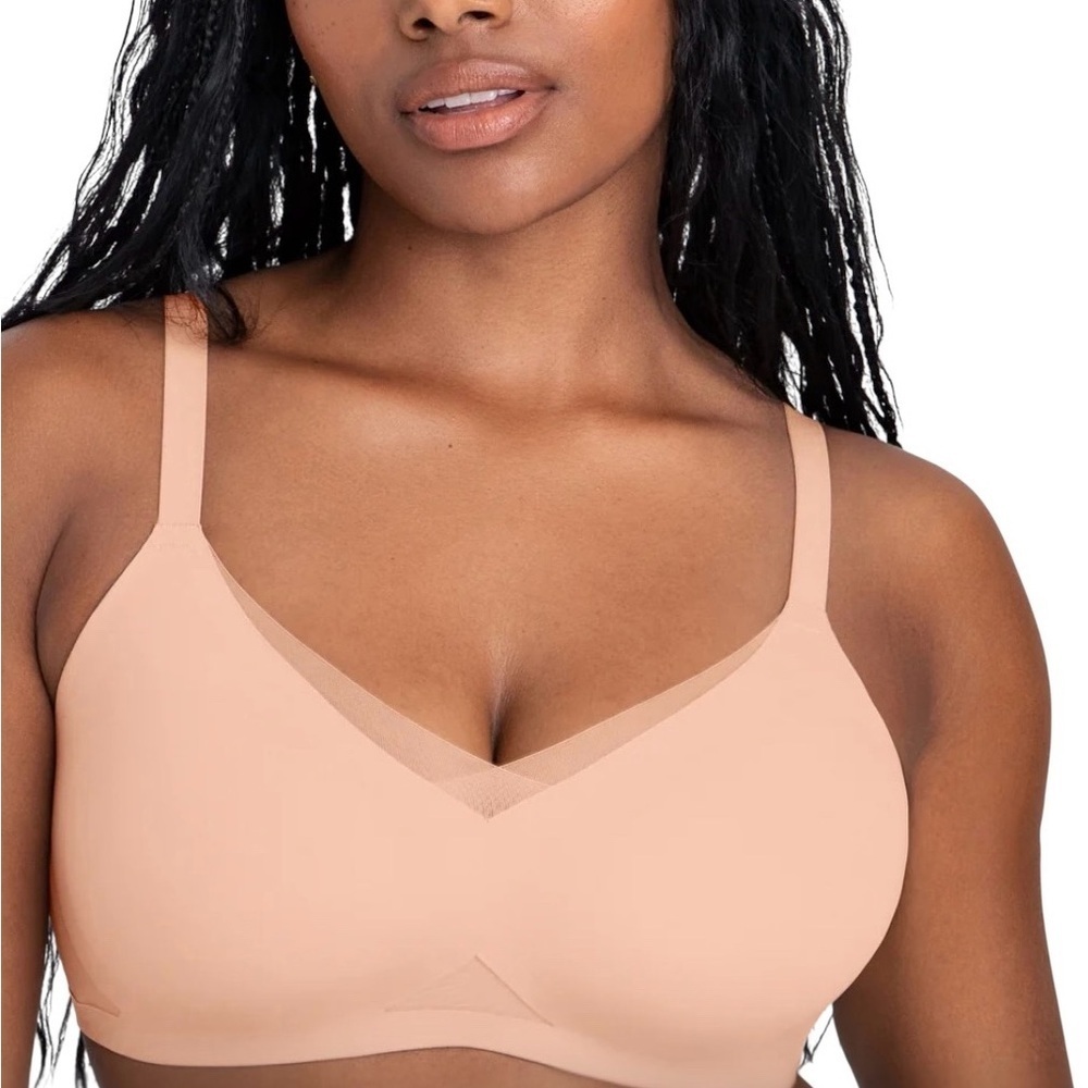 Honeylove CrossOver Bra Blush Sz M No Wire Support No Pads Lightweight